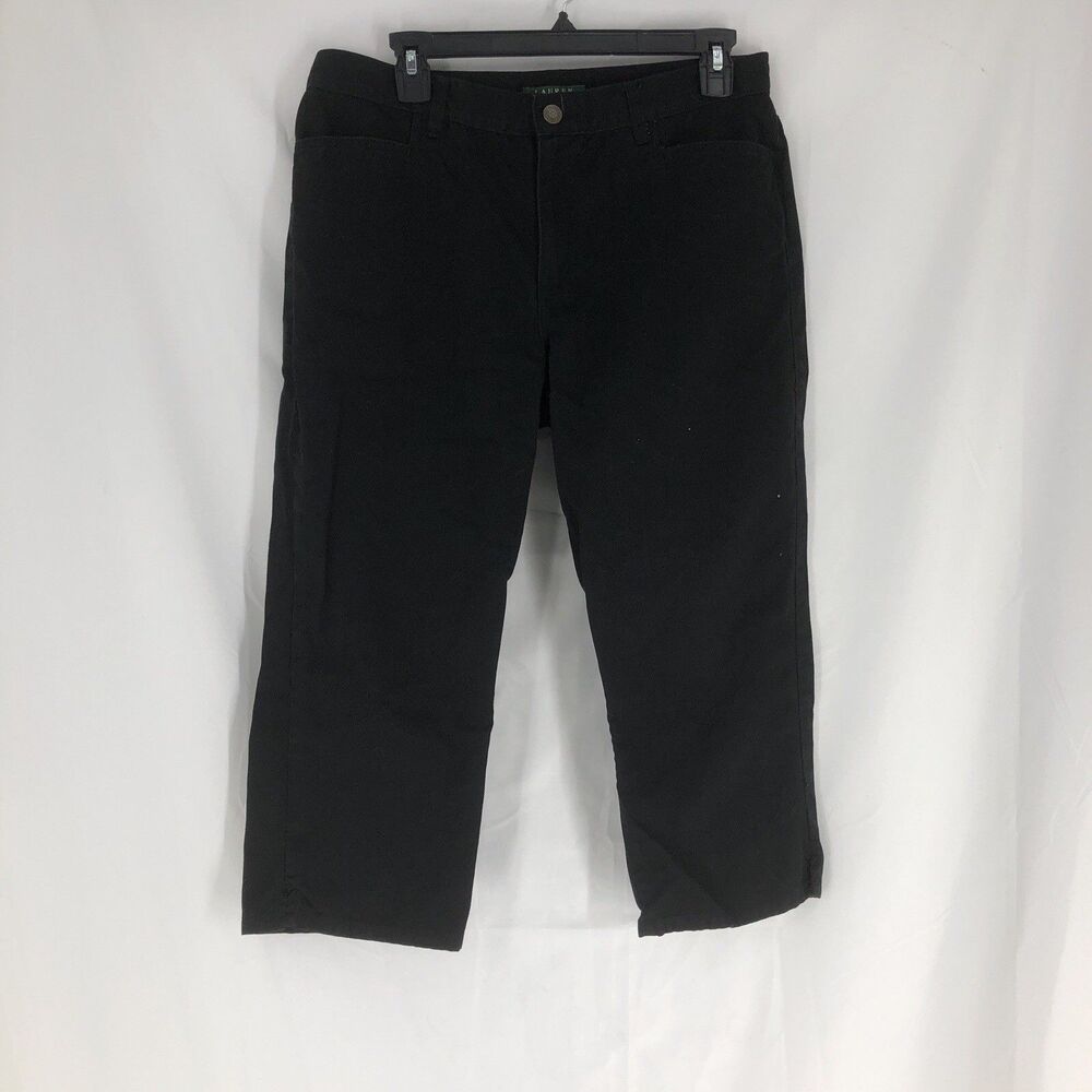 Lauren Ralph Lauren Jeans Women's Black Classic Mid Calf Pockets 8
